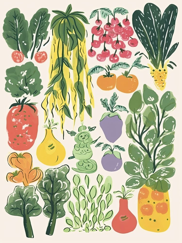 Cute Kawaii Group Of Vegetables 3