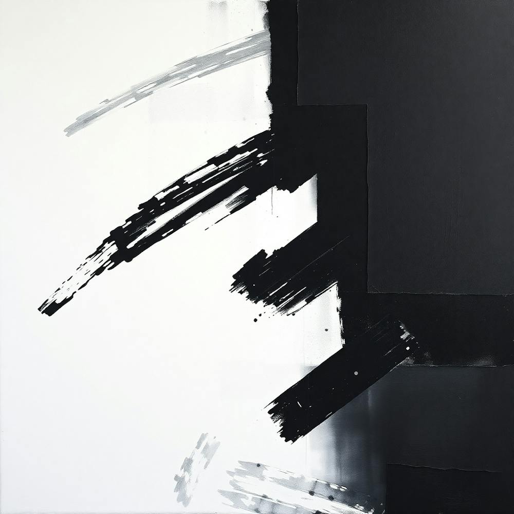 Black And White Abstract Painting