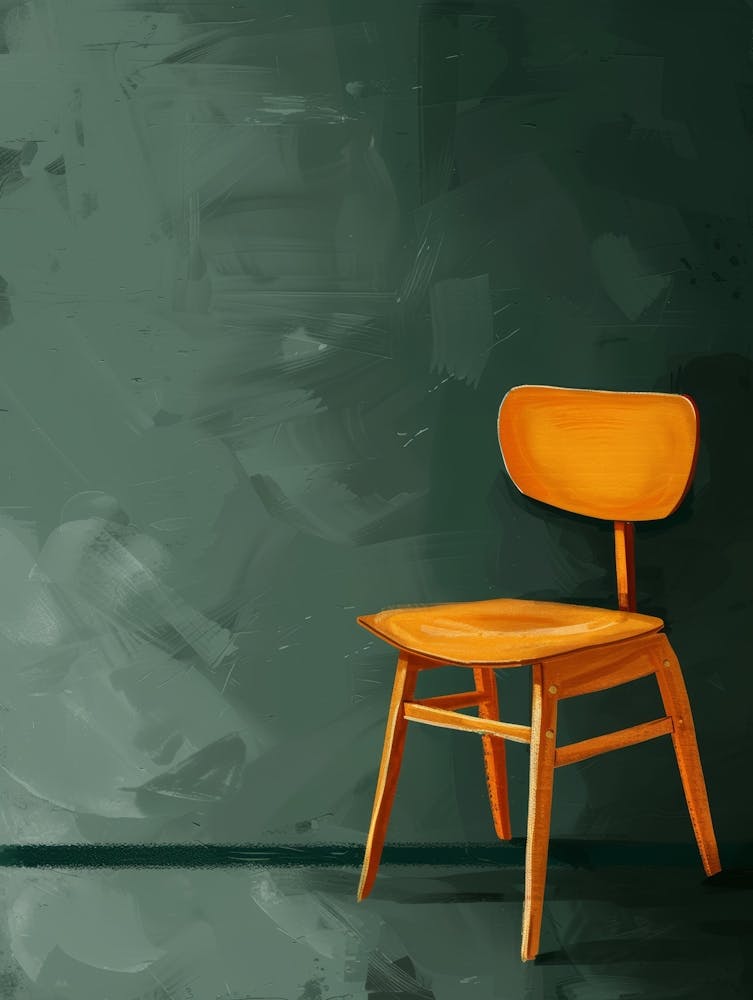 Chair In Front Of A Chalkboard 1