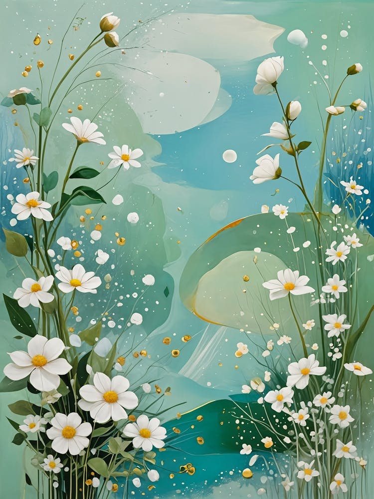 Flowers In Blue And White no2