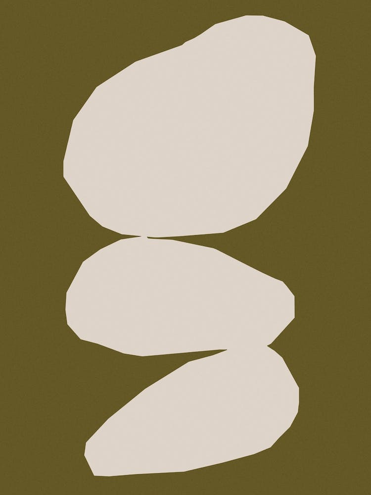 Abstract Forms On Olive Green