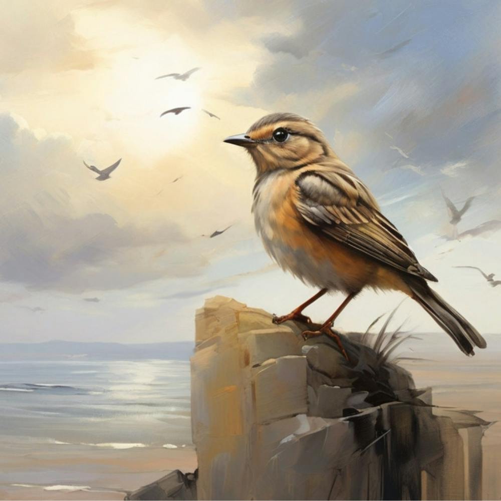 Vogel auf einem Felsen
