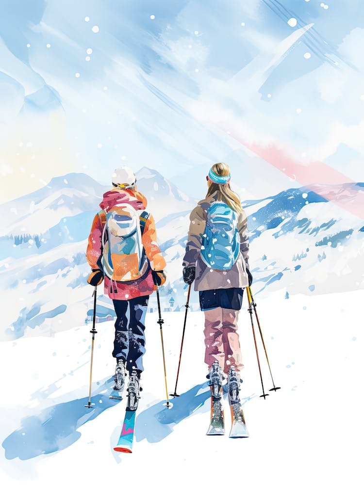 Heavenly Mountain   California Nevada Usa, Ski Resort Illustration 2