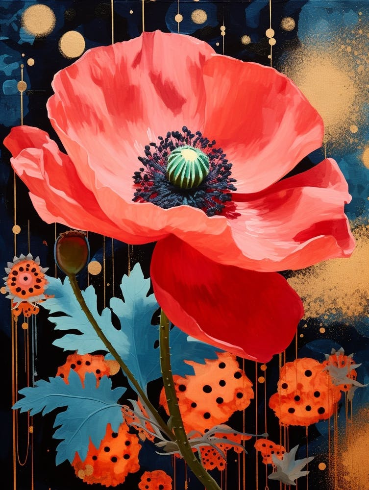 Surreal Florals Poppy 2 Flower Painting