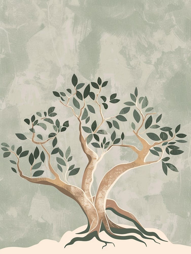 Banyan Tree Minimal Japandi Illustration 3