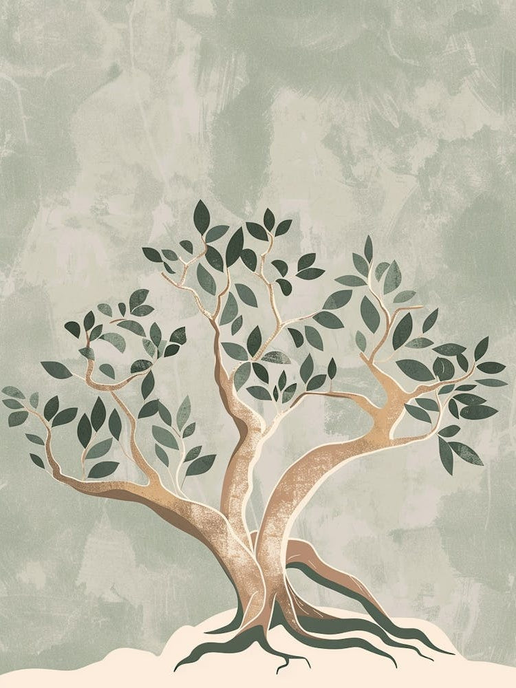 Banyan Tree Minimal Japandi Illustration 3