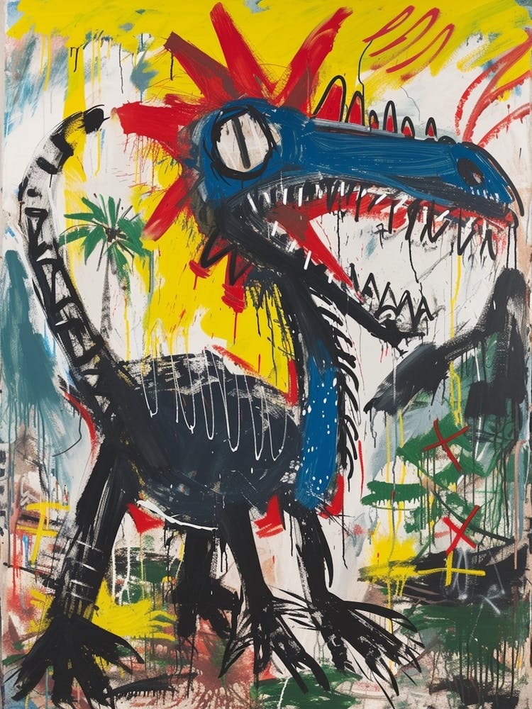 Wild Cartoon Brushstroke Dinosaur 4