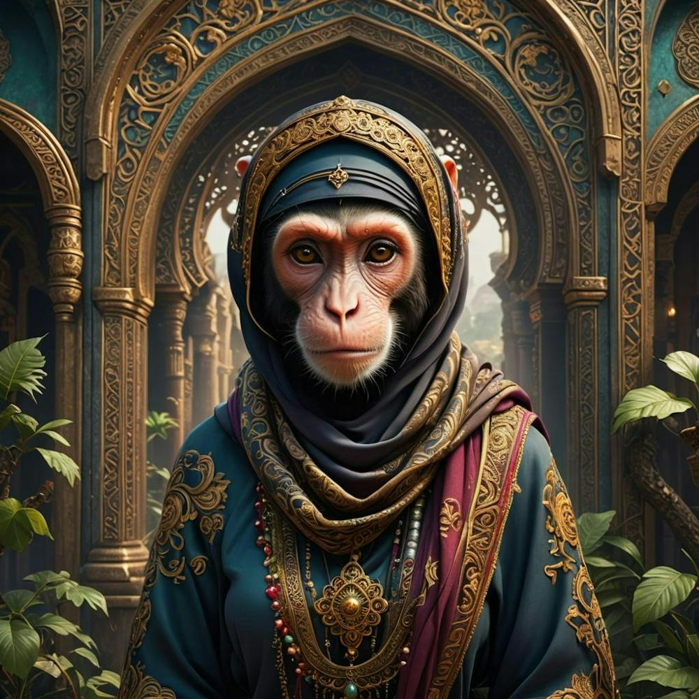 Singe persan en robe