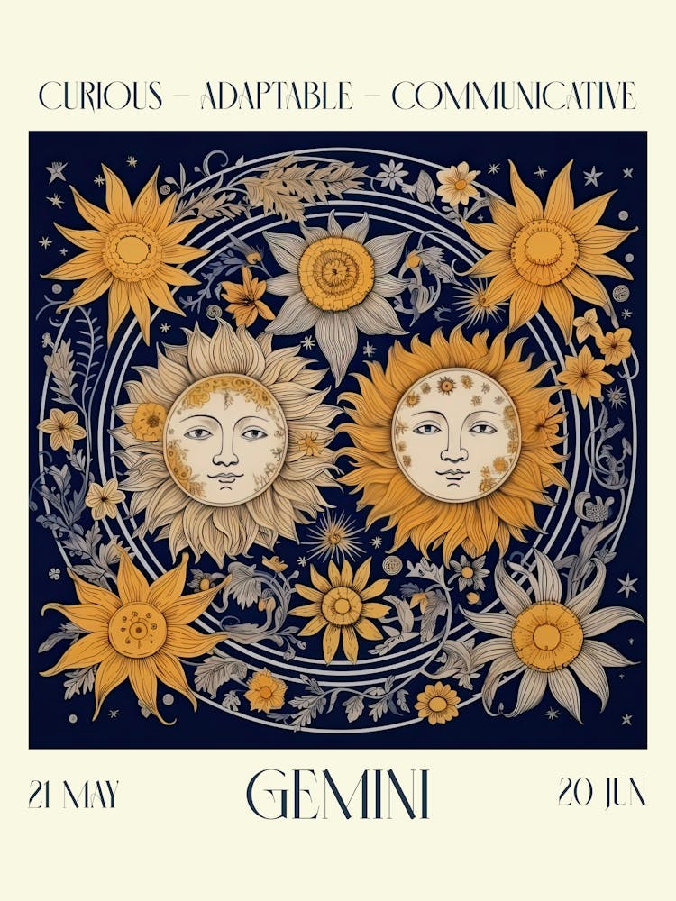 Gemini Sun William Morris Zodiac Astral Sign