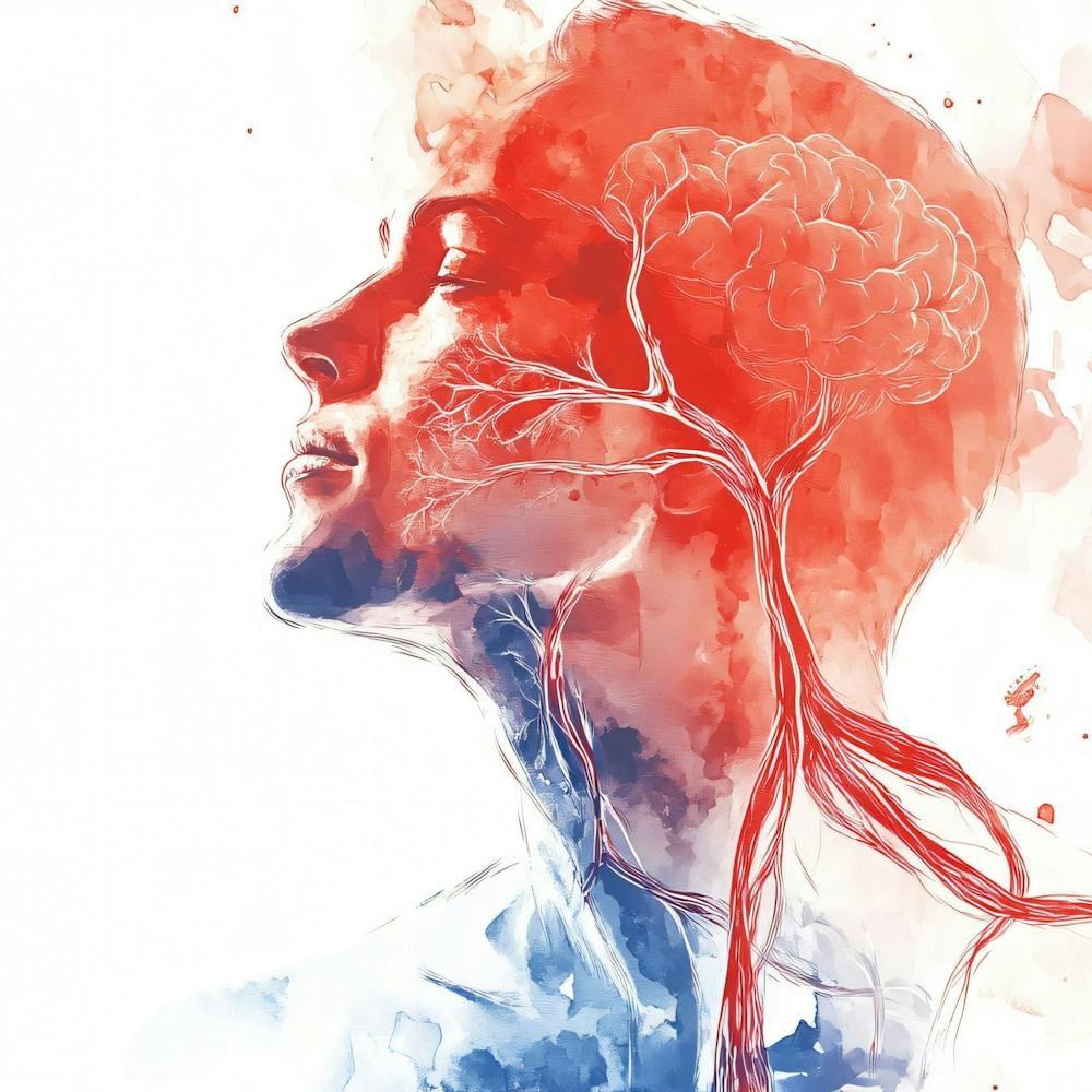 Human Head With Brain And Blood