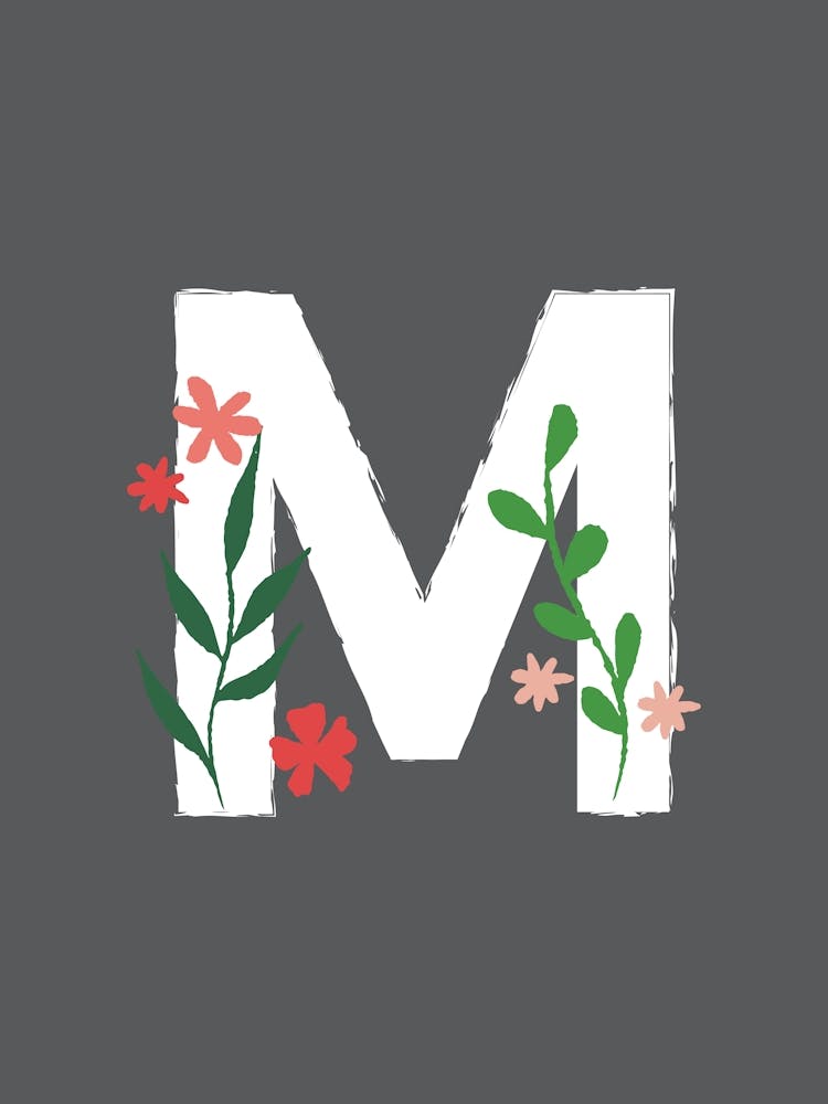 Bedroom Decor White Floral Letters 13