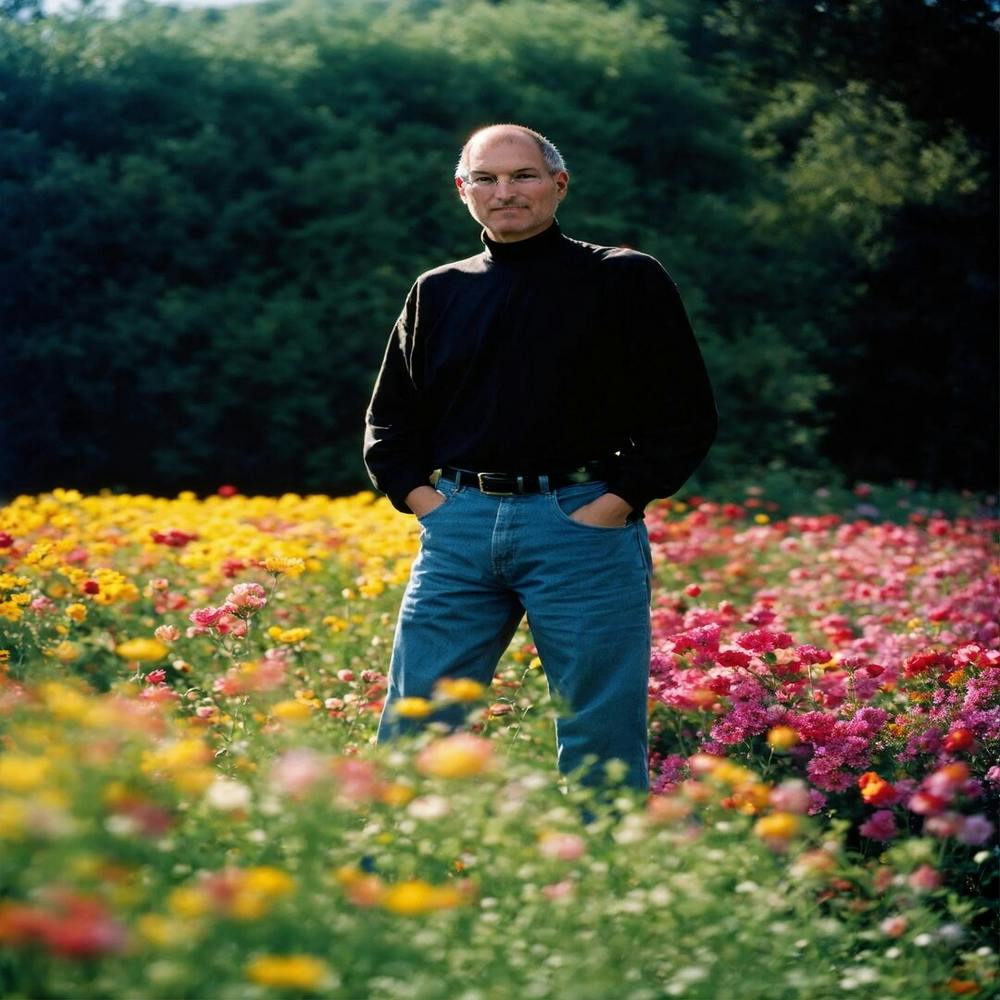 Steve Jobs In Blumen