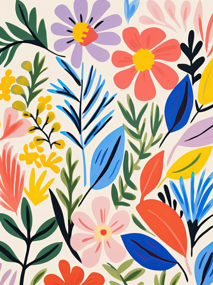Flowers 34, Matisse style, Floral texture