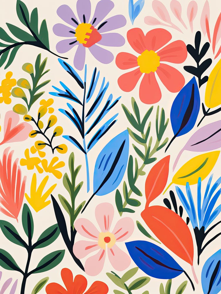 Flowers 34, Matisse style, Floral texture