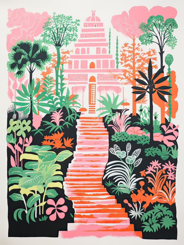 Jardin Botanico De Rio De Janeiro Gardens Abstract Riso Style 3
