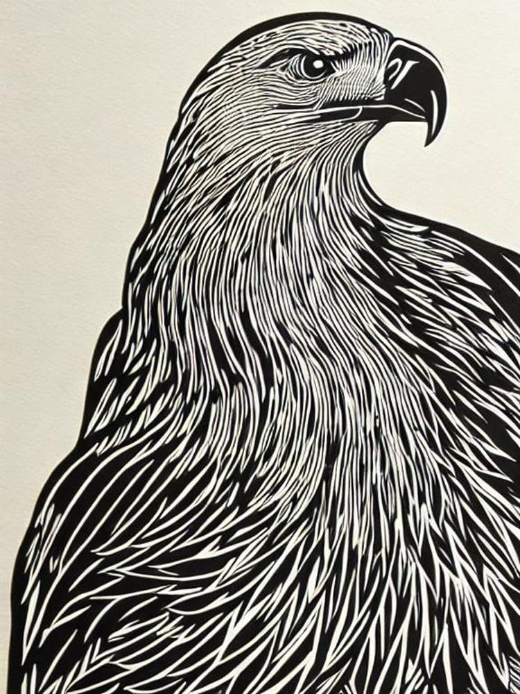 Eagle Linocut Bird
