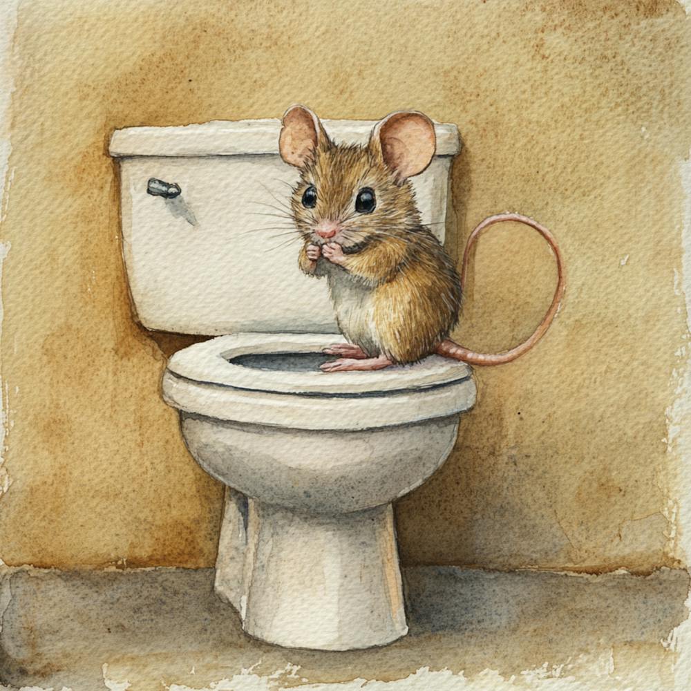 Mouse On Toilet 4