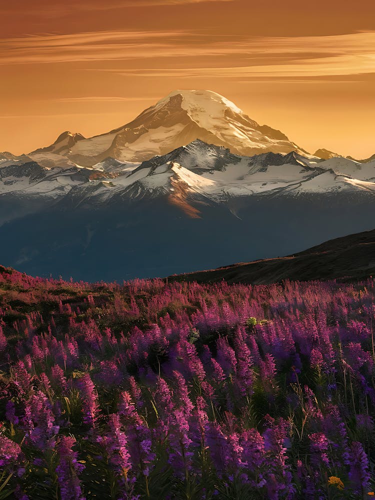 Mt. Rainier At Sunset