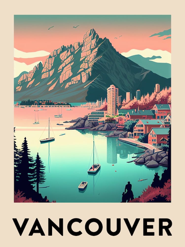 Vancouver 4 Vintage Travel Poster