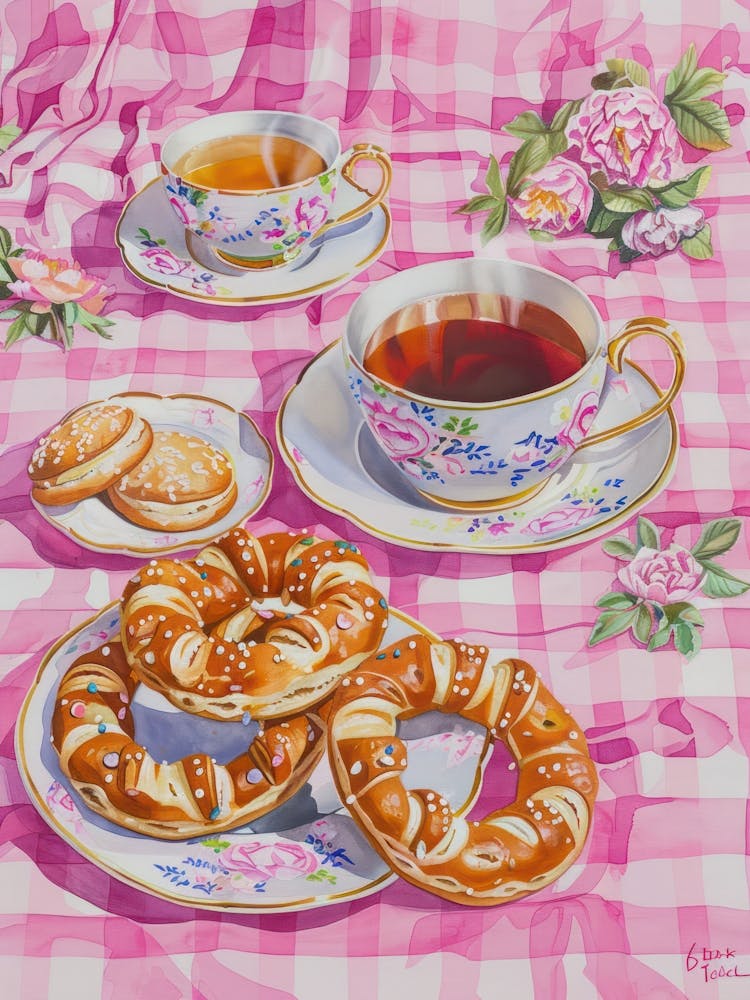 Pink Breakfast Food Pretzels 4