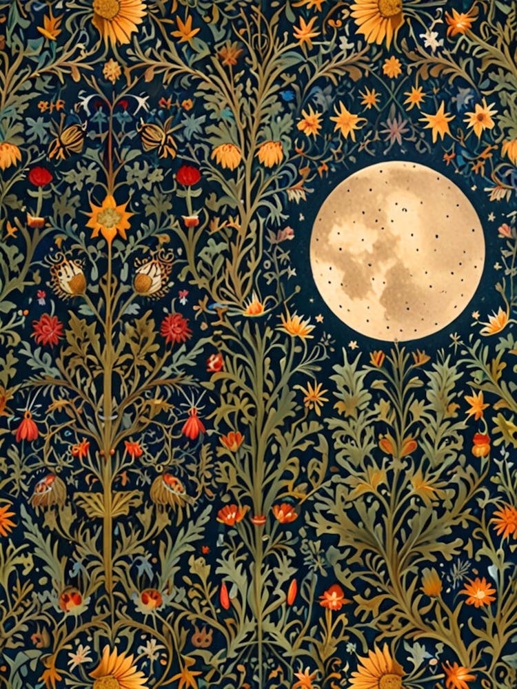William Morris Moon And Flowers 49
