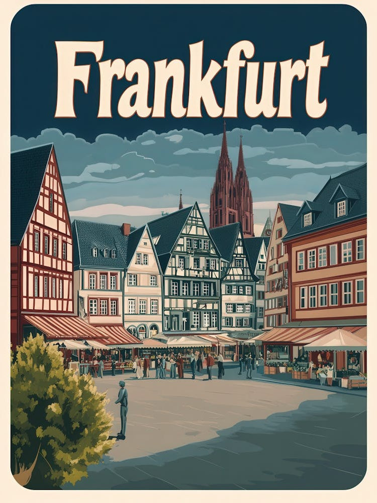 Aihrgdesign A Classic 1960s Travel Poster For Frankfurt