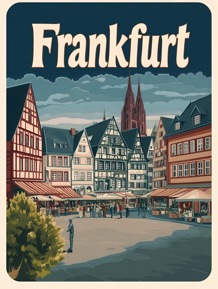 Aihrgdesign A Classic 1960s Travel Poster For Frankfurt