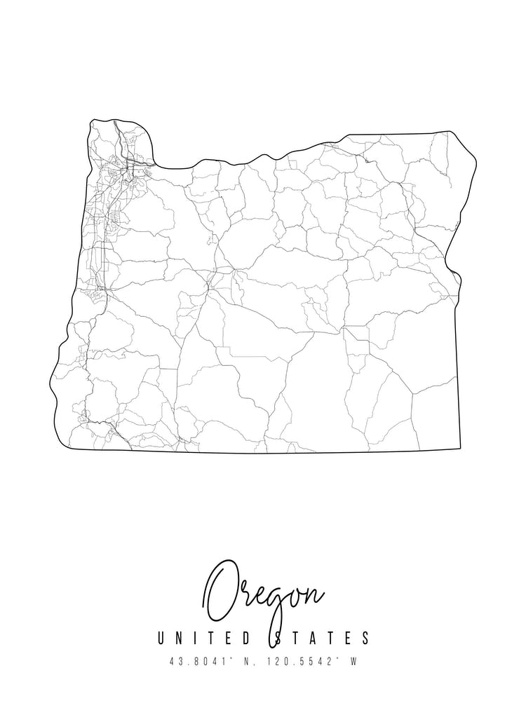 Oregon Minimal Street Map