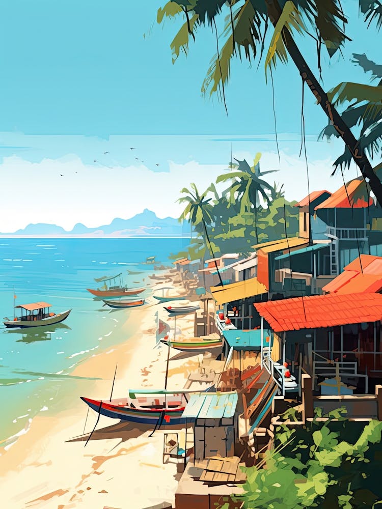 Phu Quoc, Vietnam, Flat Illustration 4