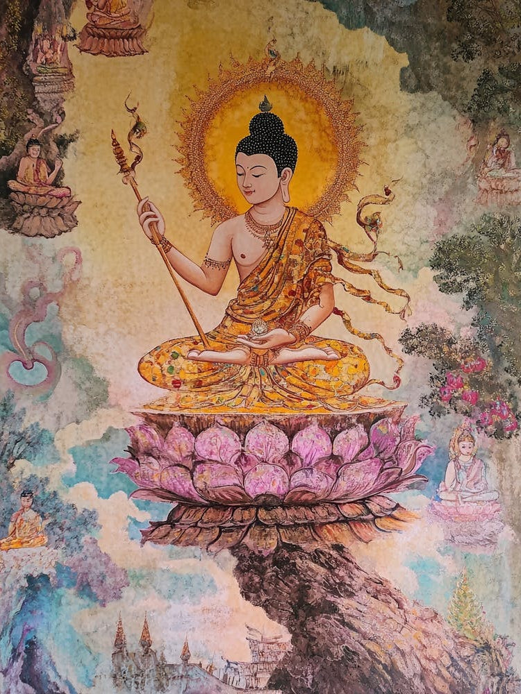 Painting In A Buddhist Temple Near Chiang Mai Thailand