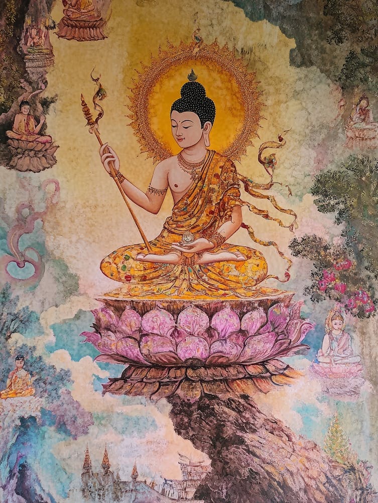 Painting In A Buddhist Temple Near Chiang Mai Thailand