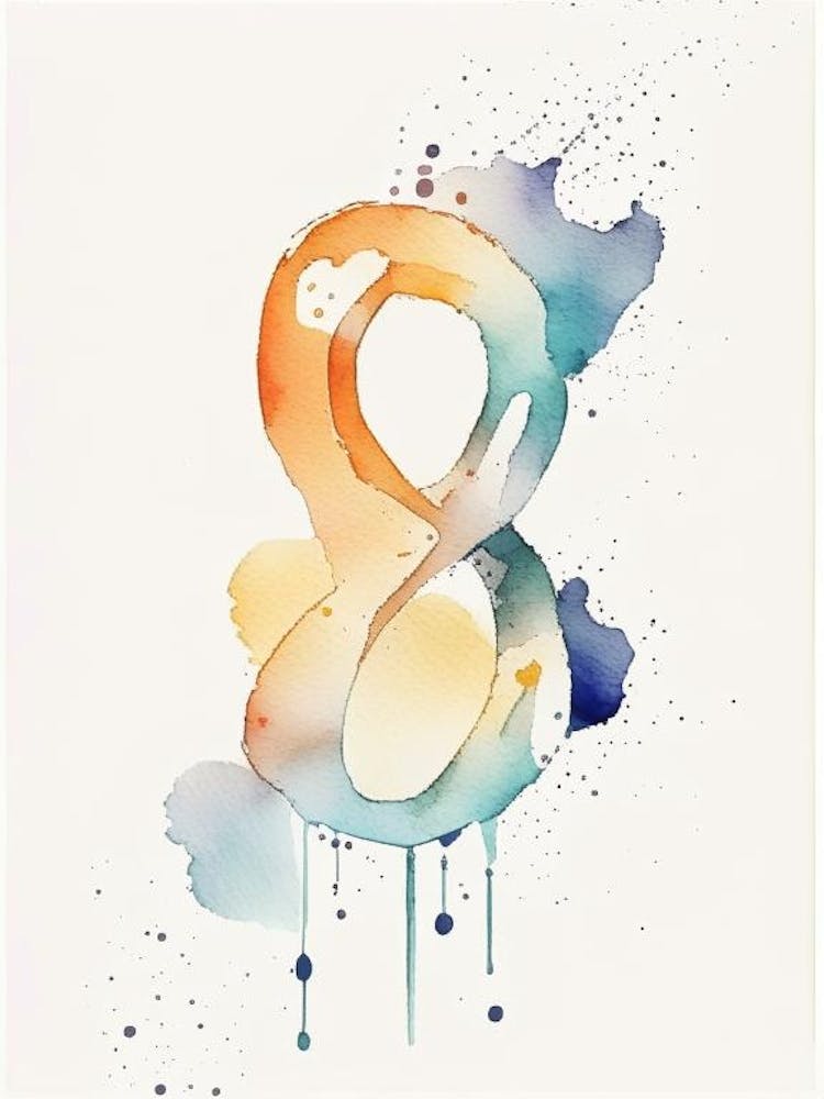 8, Number, Education Minimalist Watercolour 1