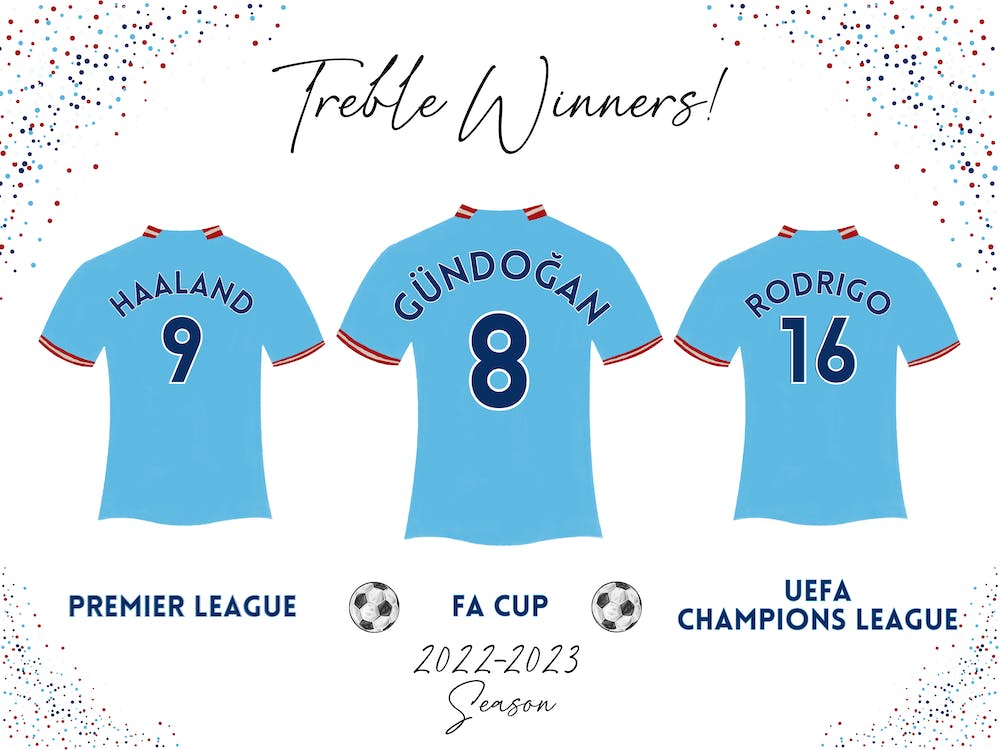 Man City Football Treble Winners