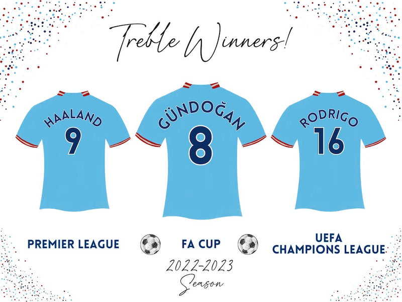 Man City Football Treble Winners