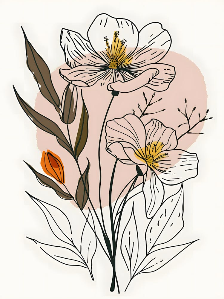 Art Floral Minimaliste au Trait 13