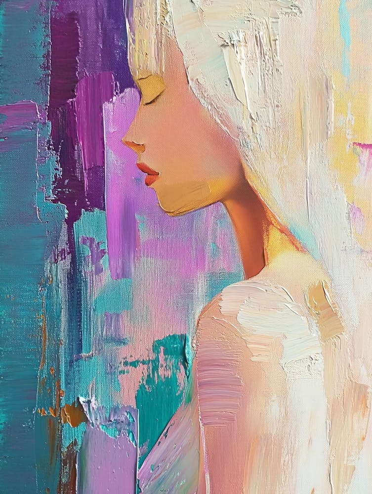 'Love' Girl Abstract Art