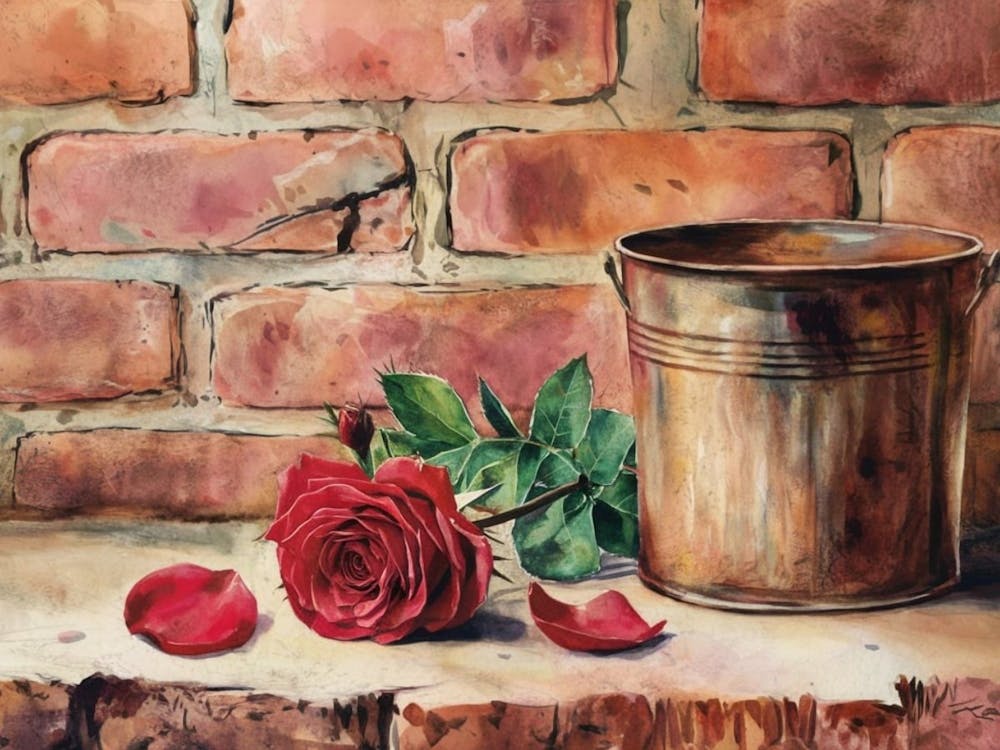 Rose And A Bucket