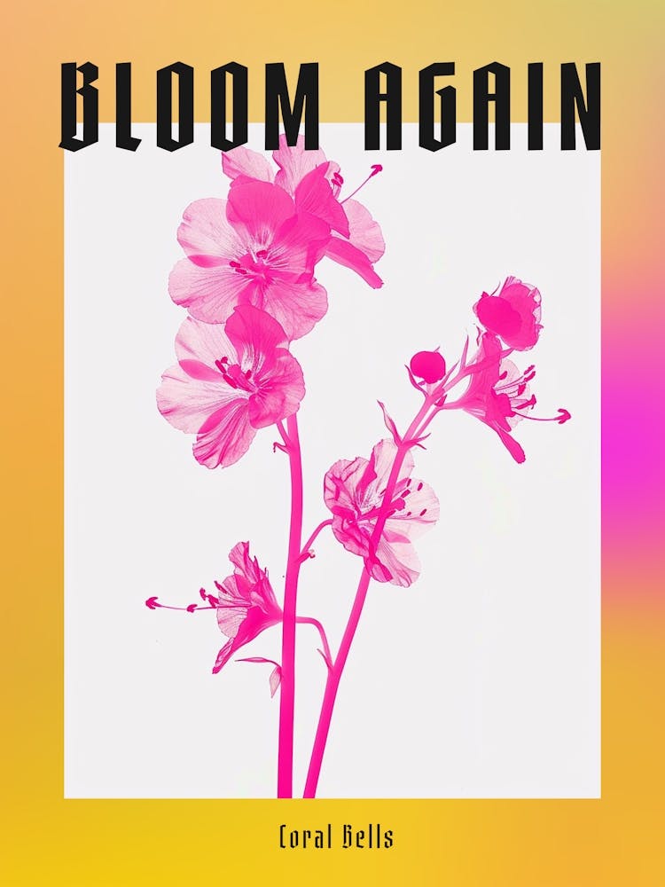 Hot Pink Coral Bells Poster