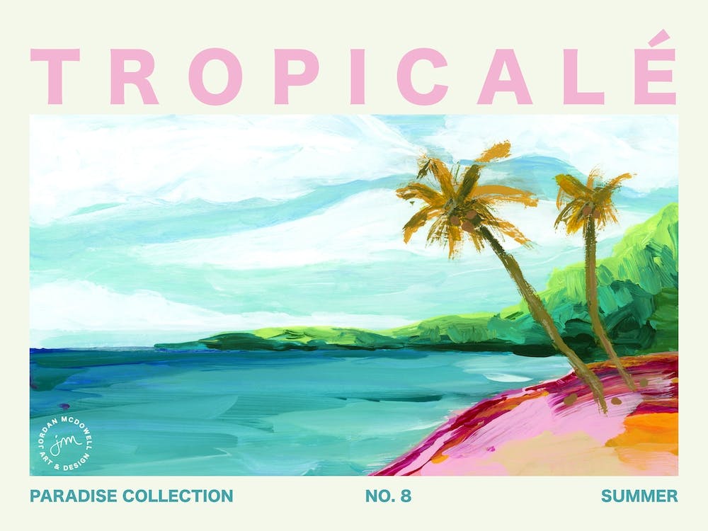 Palm Tree Coconuts Beach Typography