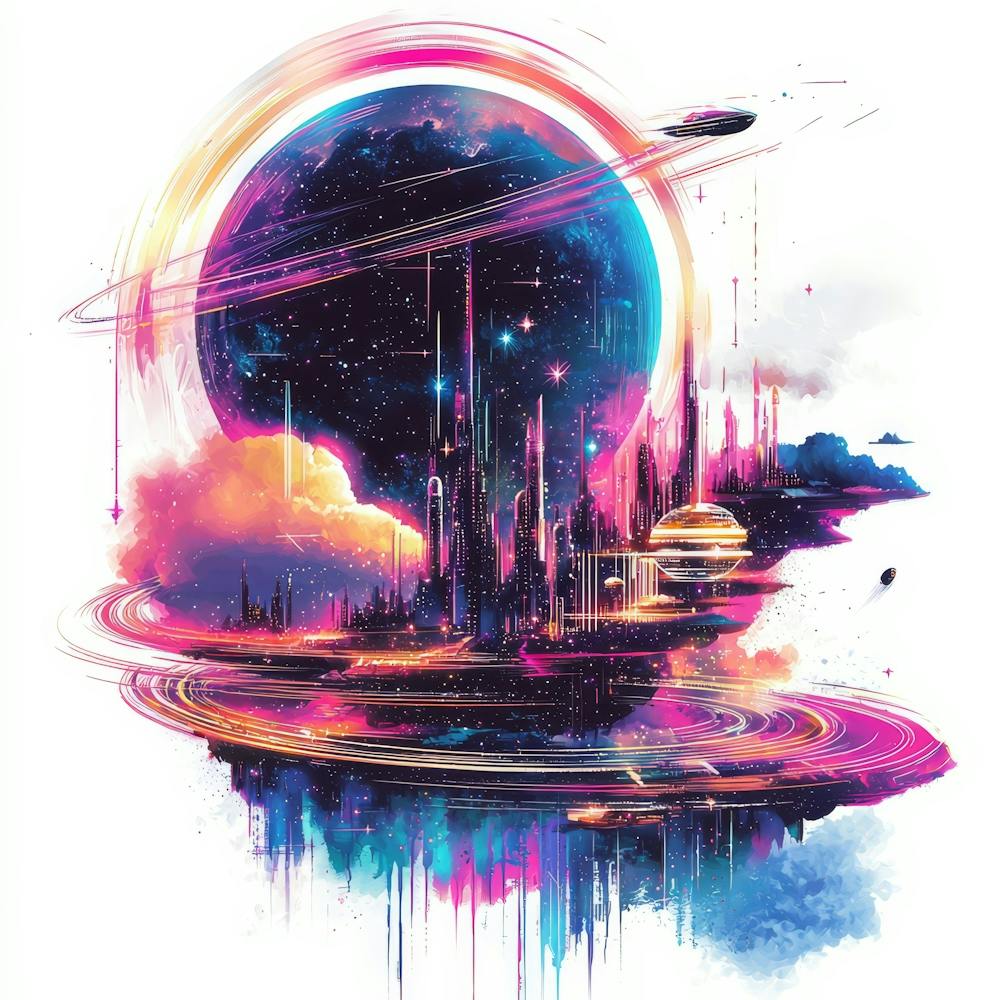 Space City.Generated AI. Wall 2