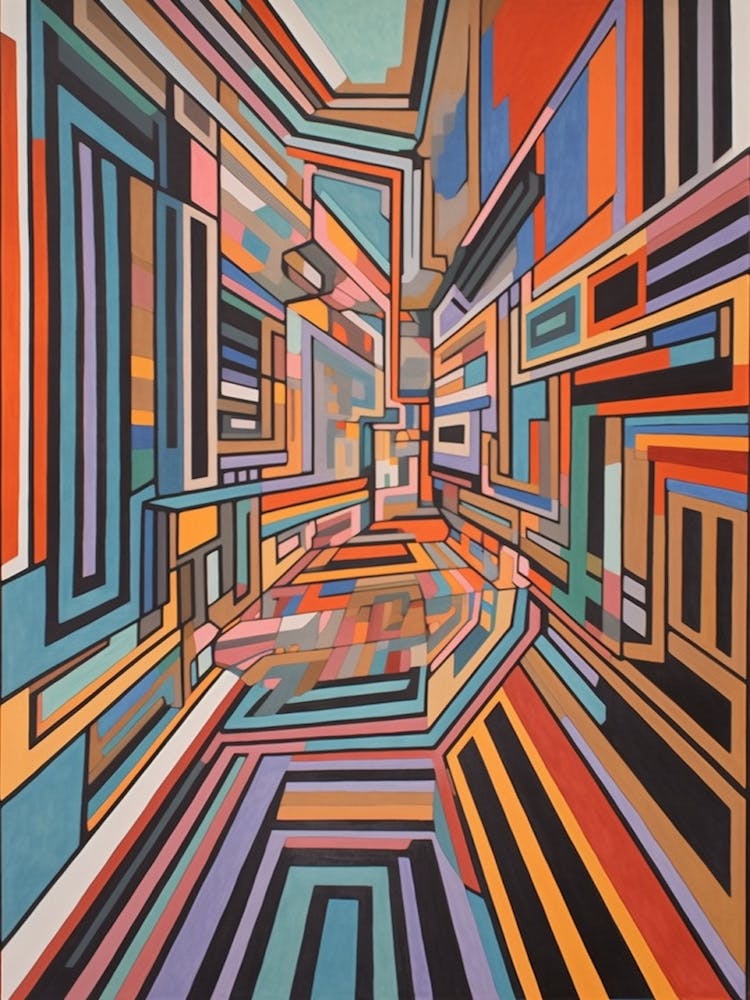 Painting Of San Francisco In The Style Of Minimalism 1