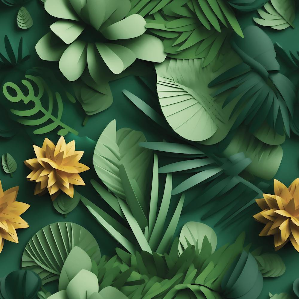 Paper Cut Flowers And Leaves