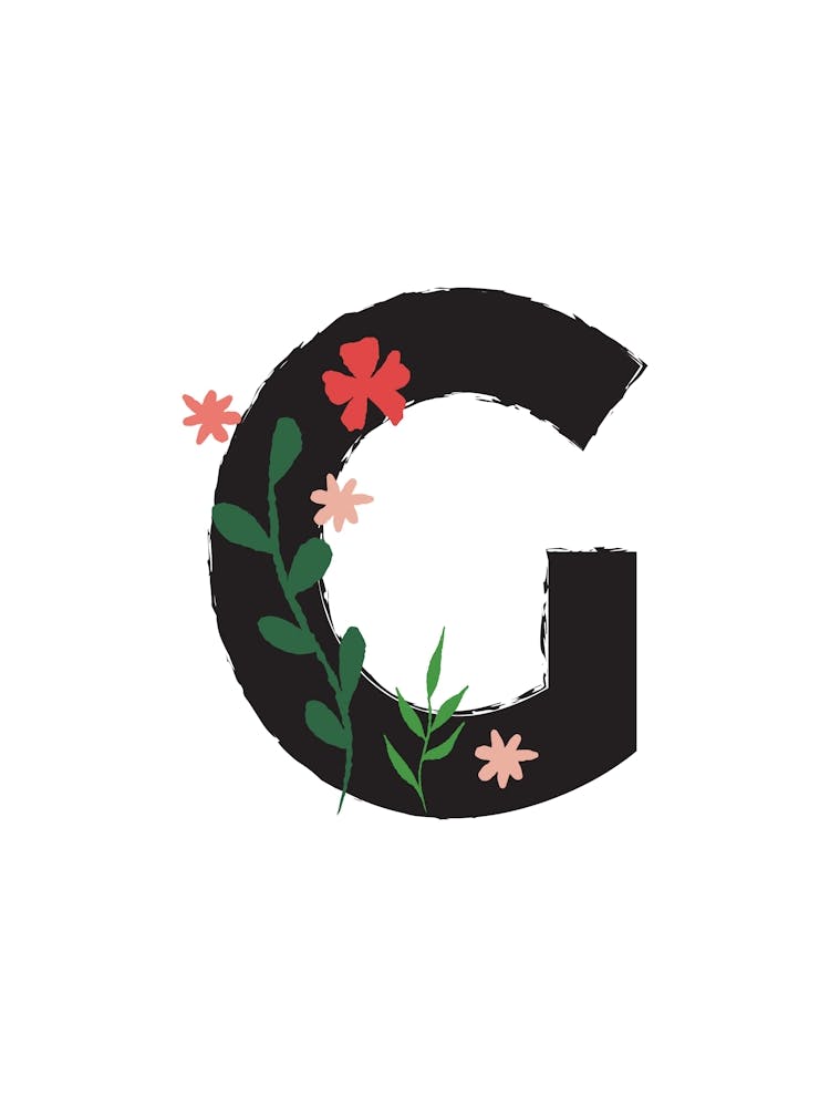 Bedroom Decor White Floral Letters Grey 07