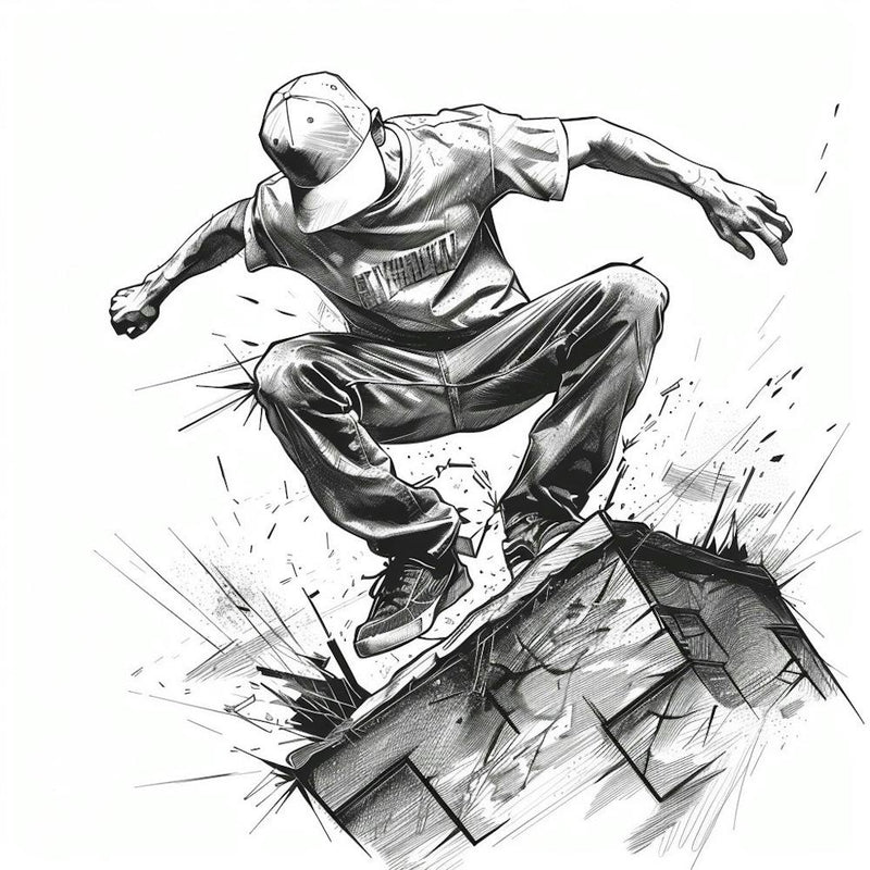 A Parkour Movement Hand Drawn Sketch 5