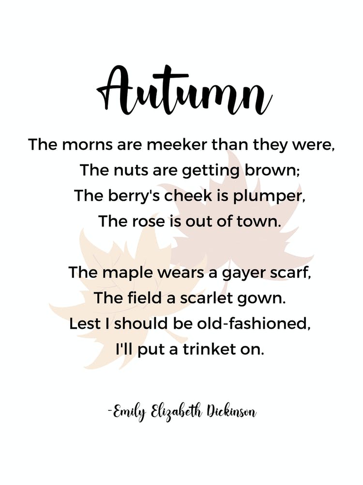 Autumn Poem By Emily Elizabeth Dickinson