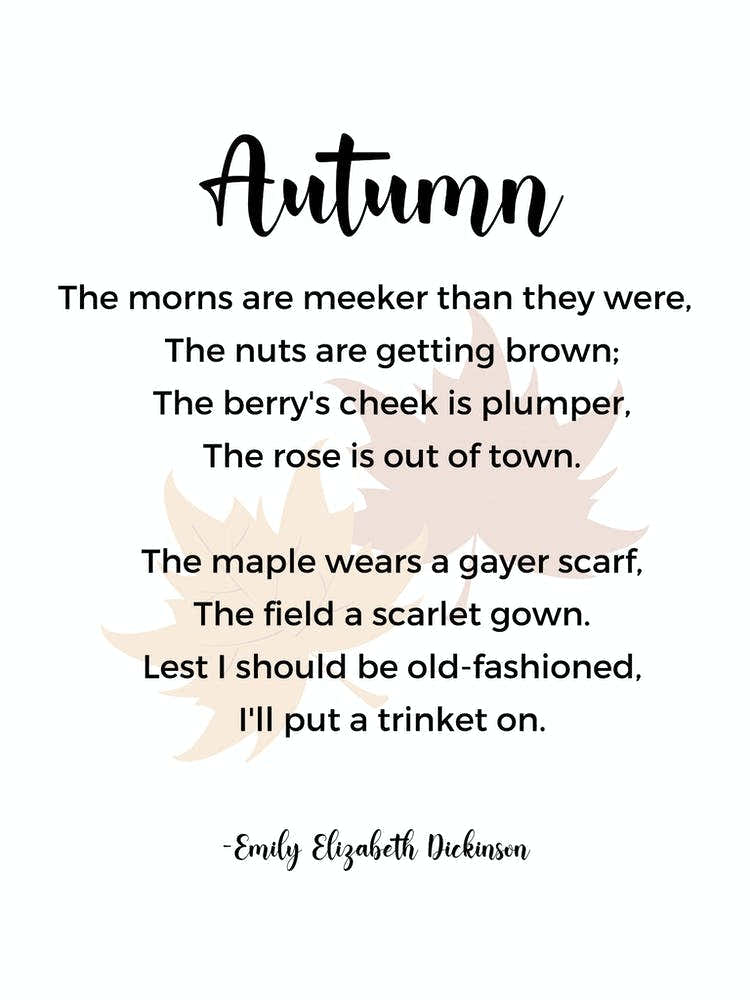 Autumn Poem By Emily Elizabeth Dickinson