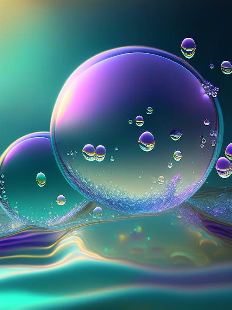 Blasen im Wasser, Wasser, Wasserlandschaft Holografisch 2