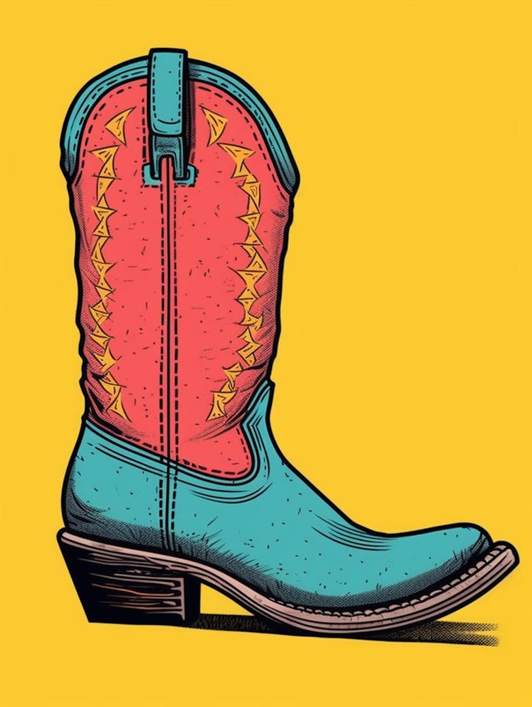 Bottes de cow-girl Couleurs vives Illustration 2