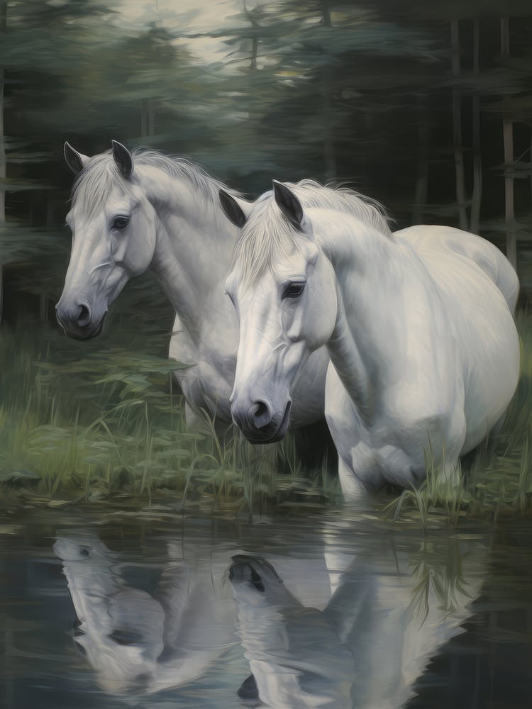 Rustic Horse Oil Painting