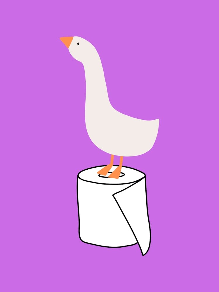 Dumme Gans auf Toilettenpapier Lila